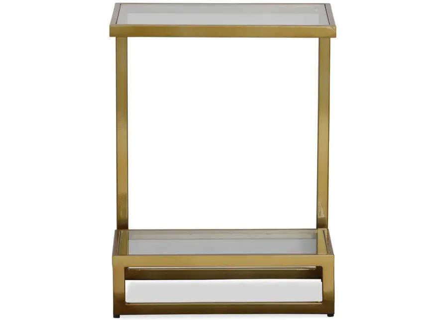 Musing Brushed Brass Accent Table