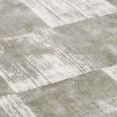 Berlin 8'x10' Indoor Soft Fabric Handwoven Checkered Dove Gray Accent Area Rug