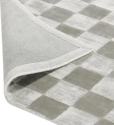 Berlin 8'x10' Indoor Soft Fabric Handwoven Checkered Dove Gray Accent Area Rug