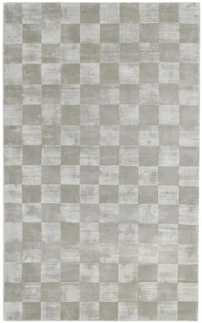 Berlin 8'x10' Indoor Soft Fabric Handwoven Checkered Dove Gray Accent Area Rug