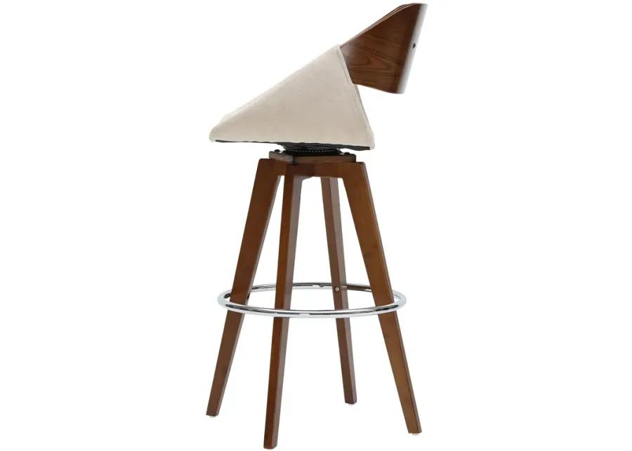 cyprus kd fabric bamboo bar stool, santorini sand/walnut