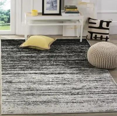 Adirondack Contemporary Silver / Black 2'-6" X 6' Powerloomed Rug