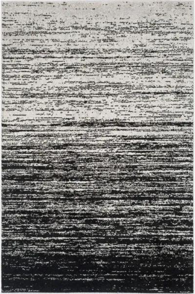 Adirondack Contemporary Silver / Black 2'-6" X 6' Powerloomed Rug