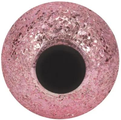 Glass, 5" 17 Oz Crackled Scented Candle, Pink