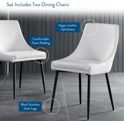 Viscount Vegan Leather Dining Chairs - Set of 2