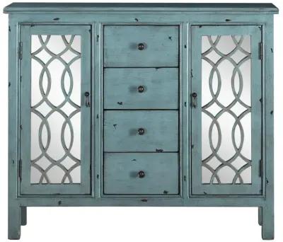 Rue 4-drawer Accent Cabinet Antique Blue