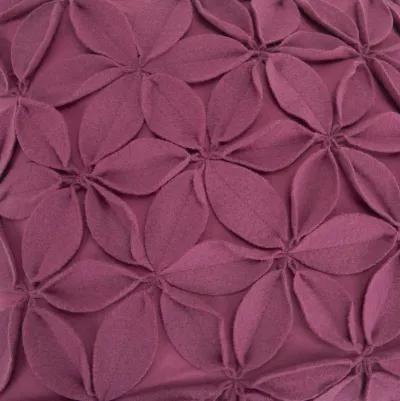 Solid Botanical Petals Magenta Pillow