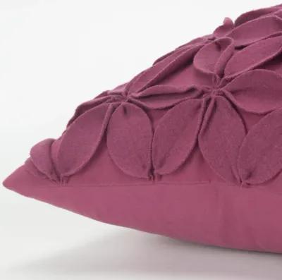 Solid Botanical Petals Magenta Pillow