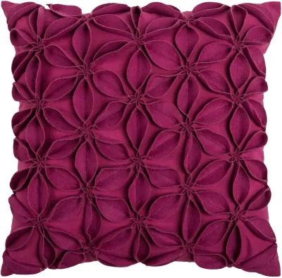 Solid Botanical Petals Magenta Pillow