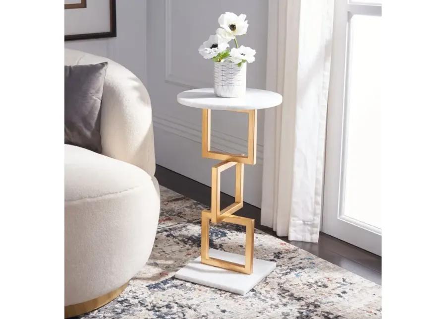 CASSIDY SILVER LEAF ACCENT TABLE