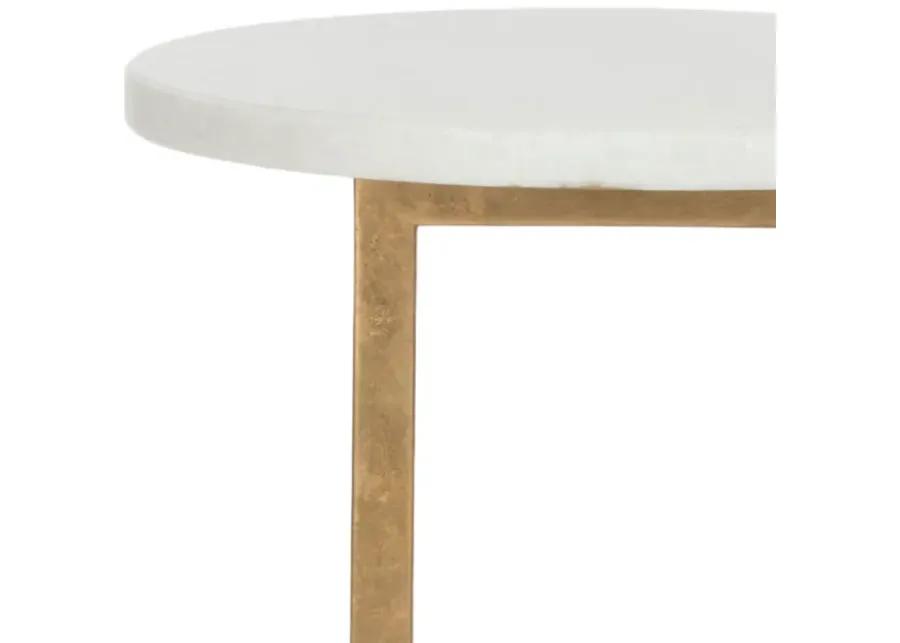 CASSIDY SILVER LEAF ACCENT TABLE