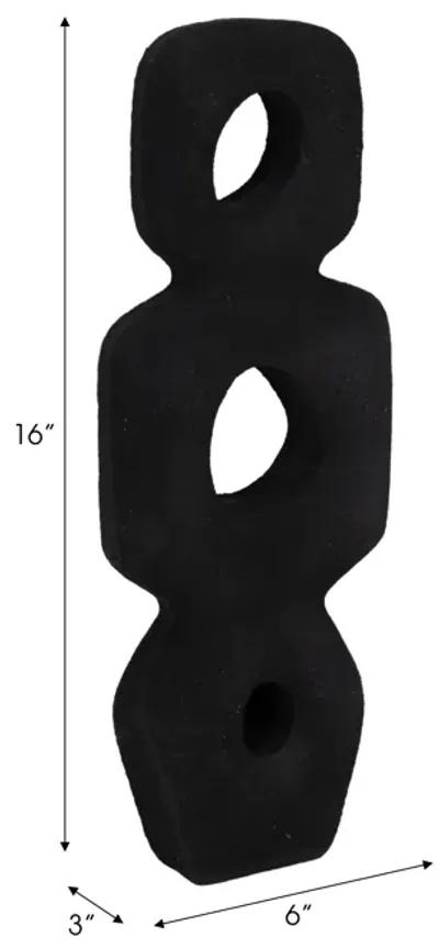 15" Textured Open Cut-out Totem Object, Black