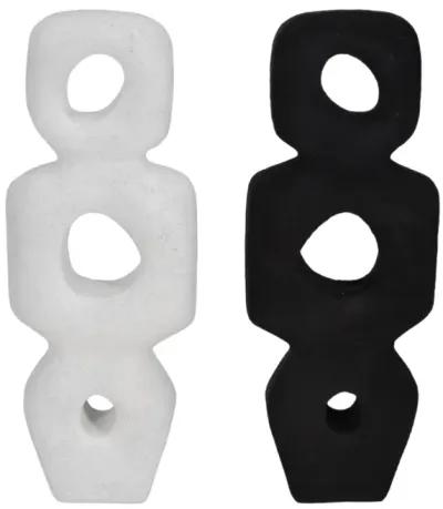 15" Textured Open Cut-out Totem Object, Black