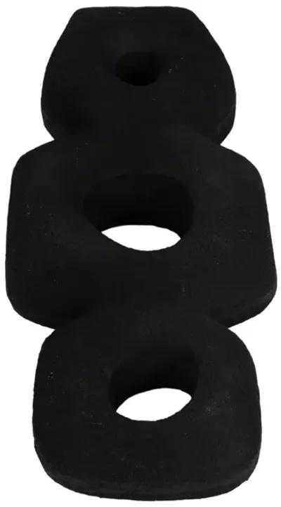 15" Textured Open Cut-out Totem Object, Black