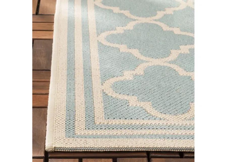 Safavieh BEACH HOUSE Collection BHS121K-6 Aqua / Cream 6'-7" X 9'-2"