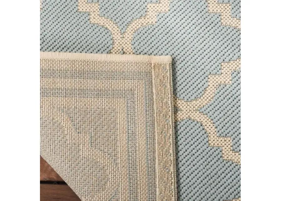 Safavieh BEACH HOUSE Collection BHS121K-6 Aqua / Cream 6'-7" X 9'-2"