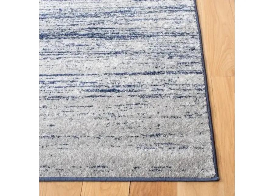 Adirondack Contemporary Navy / Grey 6'-7" X 6'-7" Square Powerloomed Rug