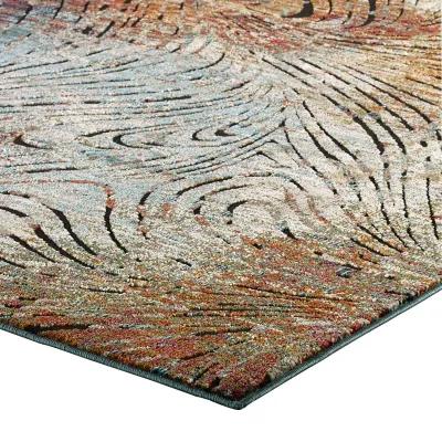 Tribute Ember Contemporary Modern Vintage Mosaic 8x10 Area Rug