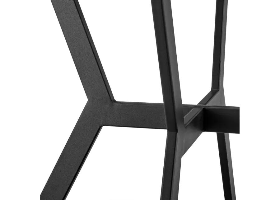 Naomi Round Glass and Black Metal Bar Table