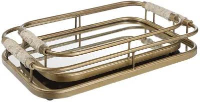 Rosea Brushed Gold Trays, S/2