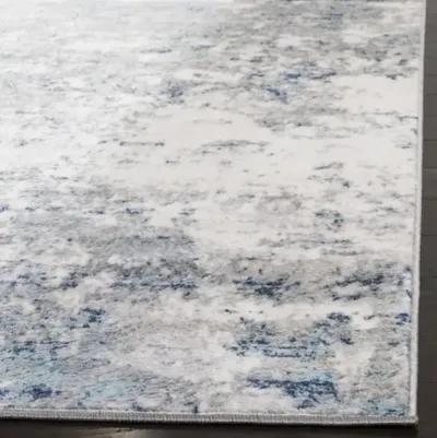 Brentwood 822 Light Grey / Blue 2' X 18' Runner Powerloomed Rug