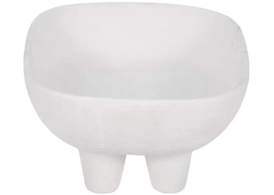 10" Footed Rounded Rectangle Bowl, White