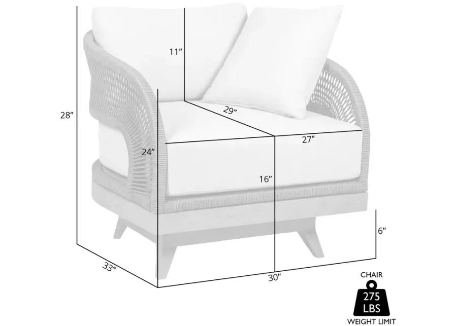 Orbit Swivel Outdoor Patio Chair in Weathered Eucalyptus Wood with Gray Rope and Taupe Olefin Cushions