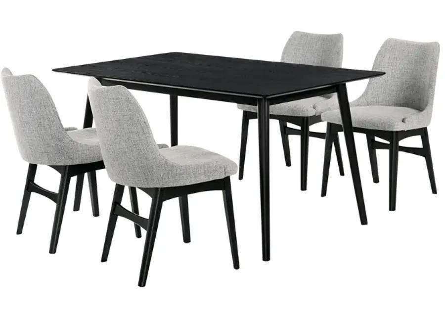 Westmont and Azalea Grey and Black Wood 5 Piece Dining Set