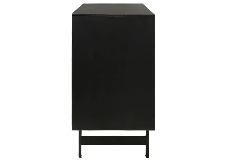 Aminah 3-door Wooden Accent Cabinet Natural and Black