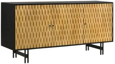 Aminah 3-door Wooden Accent Cabinet Natural and Black