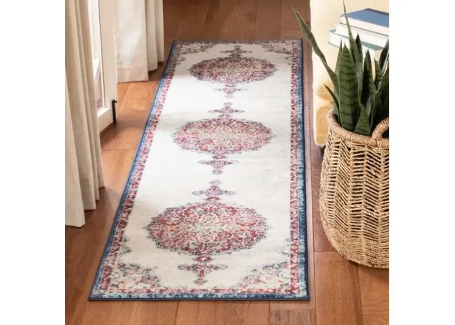 Brentwood 867 Ivory / Red 2' X 14' Runner Powerloomed Rug