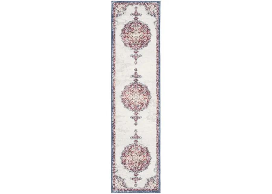 Brentwood 867 Ivory / Red 2' X 14' Runner Powerloomed Rug