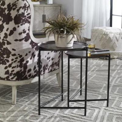 Burnett Dark Nickel Nesting Tables, S/2