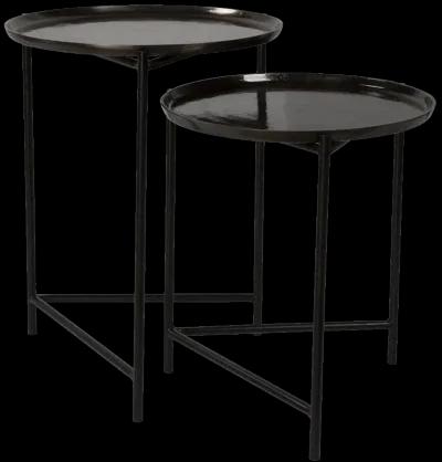 Burnett Dark Nickel Nesting Tables, S/2