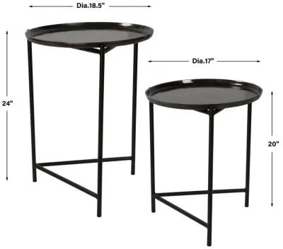 Burnett Dark Nickel Nesting Tables, S/2