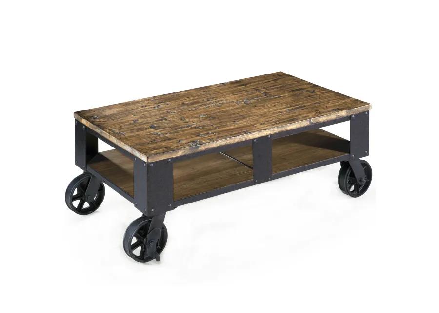 Pinebrook Rectangular Cocktail Table (2 braking casters)