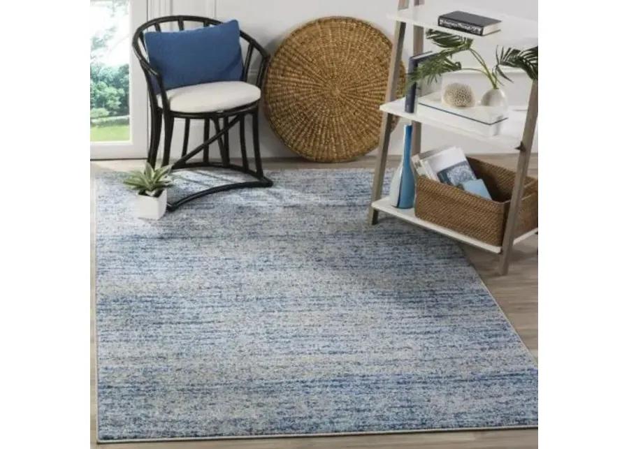 Adirondack Contemporary Blue / Silver 6' X 9' Powerloomed Rug