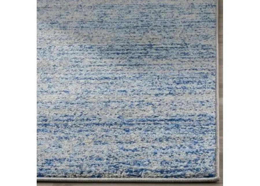 Adirondack Contemporary Blue / Silver 6' X 9' Powerloomed Rug