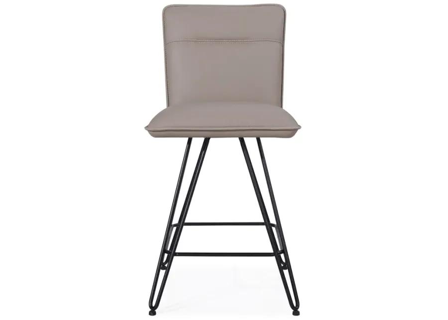 Demi Hairpin Leg Swivel Counter Stool in Taupe