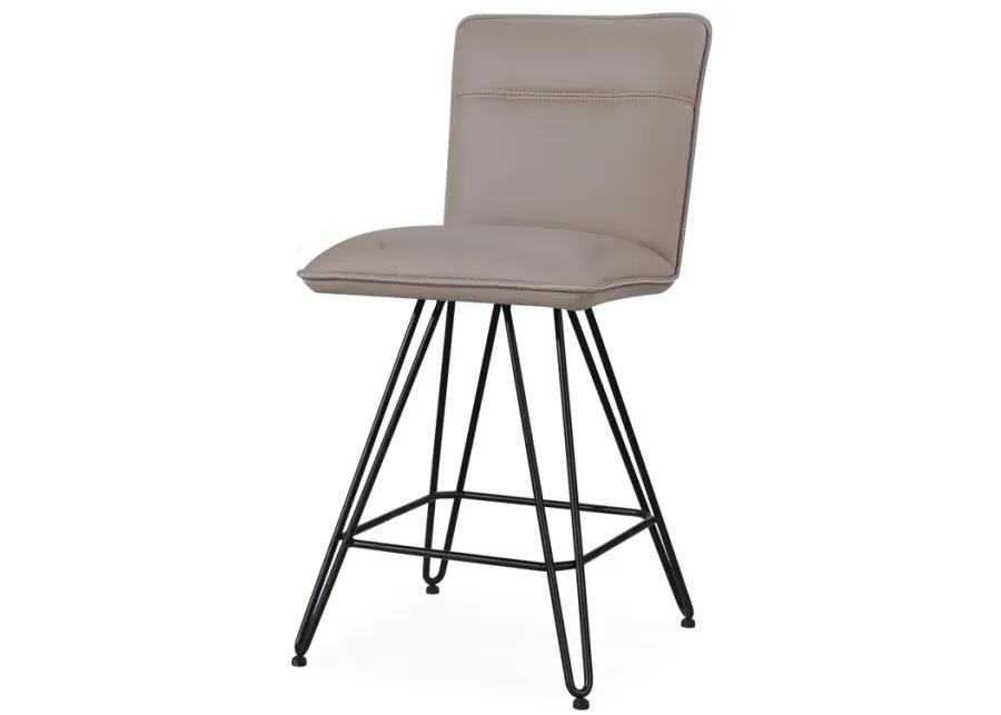 Demi Hairpin Leg Swivel Counter Stool in Taupe