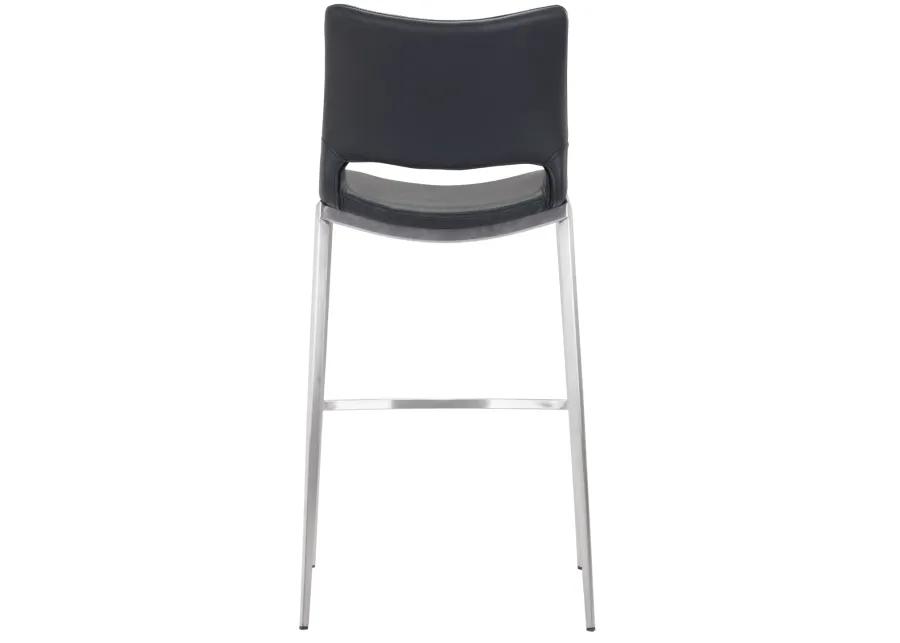 Ace Barstool (Set of 2) Black & Silver