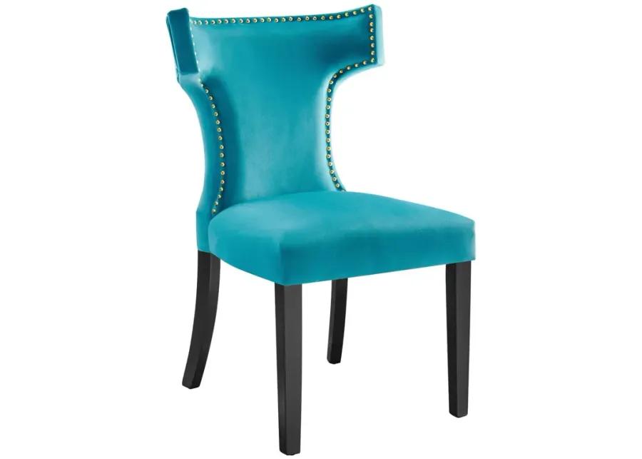 Curve Performance Velvet Dining Chairs - Set of 2