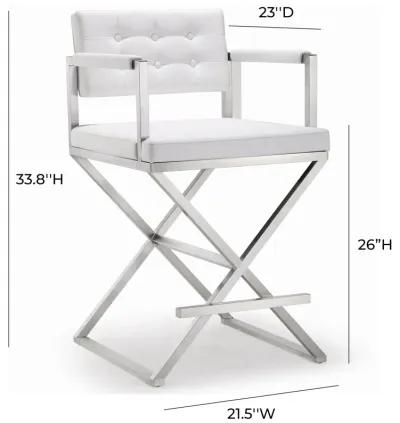 director white stainless steel counter stool