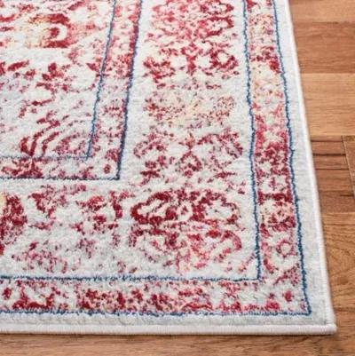 Brentwood 832 Ivory / Red 5'-3" X 7'-6" Medium Rectangle Powerloomed Rug