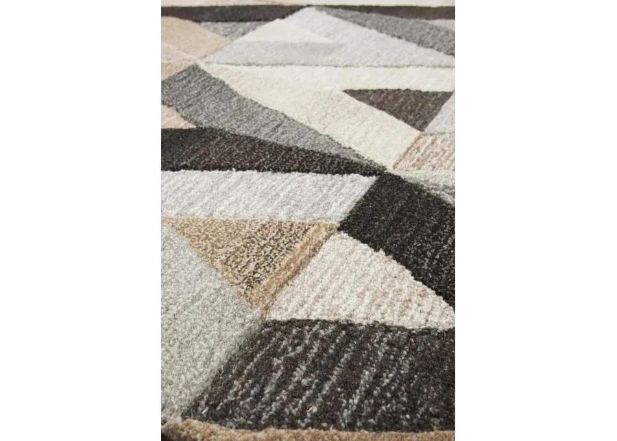 Suffolk Gray/Natural Geometric Wool 8' x 10' Rectangle Rug