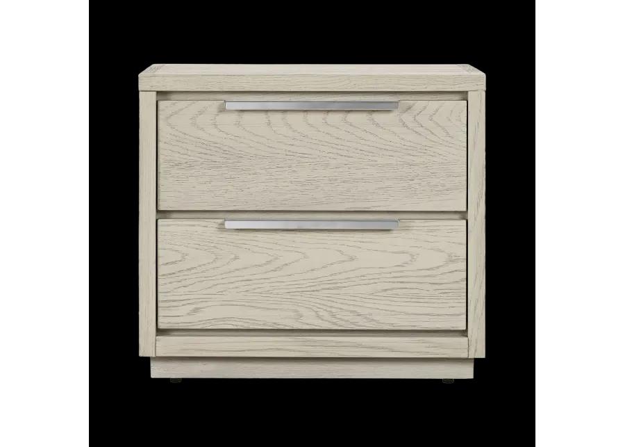 Abbey 2 Drawer Nightstand in Gray Oak Wood