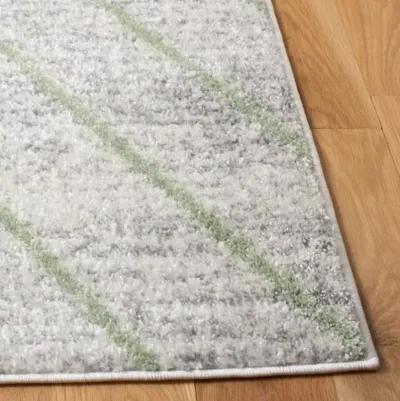 ADIRONDACK Contemporary Grey / Green 6' X 6' Square Powerloomed Rug