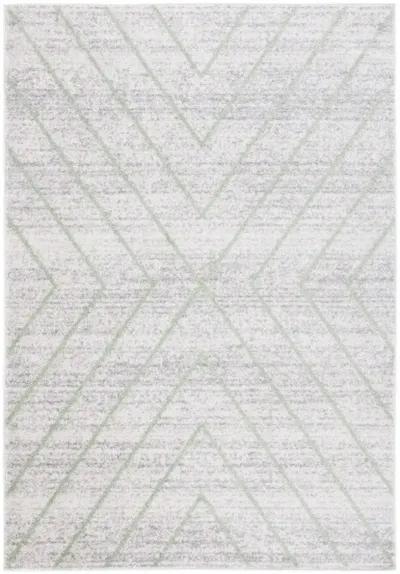 ADIRONDACK Contemporary Grey / Green 6' X 6' Square Powerloomed Rug