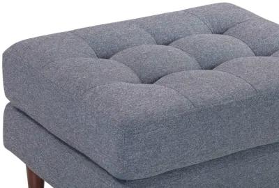 Cave Navy Tweed Ottoman