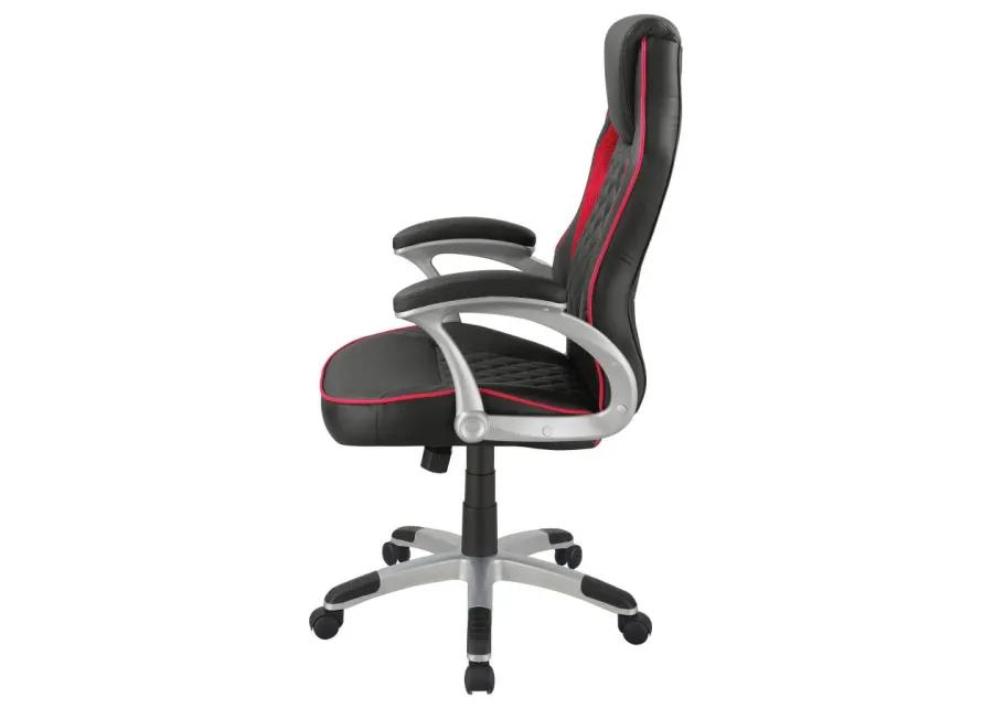 Lucas Upholstered Office Chair Black and Red